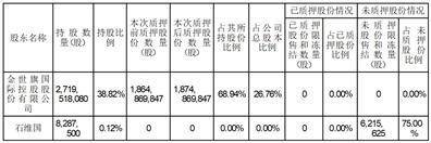 中天金融集团股份有限公司 关于控股股东部分股份质押的公告