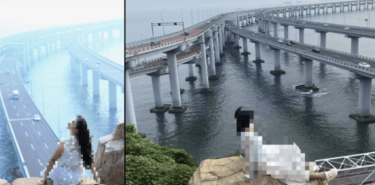 大连一跨海大桥观景台有游客翻栏杆踩空心造景石拍照<strong></p>
<p>中兴通讯股票</strong>，当地回应